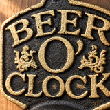 Beer O'Clock Bottle Opener, Wall Mounted Cast Iron Bar Sign, 6" 58646 shot 2