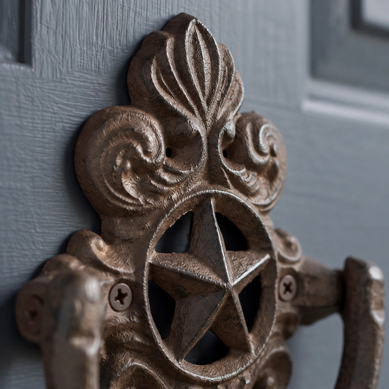 Star Door Knocker, Cast Iron Western Entry Door Hardware, 6" 58800 shot 2