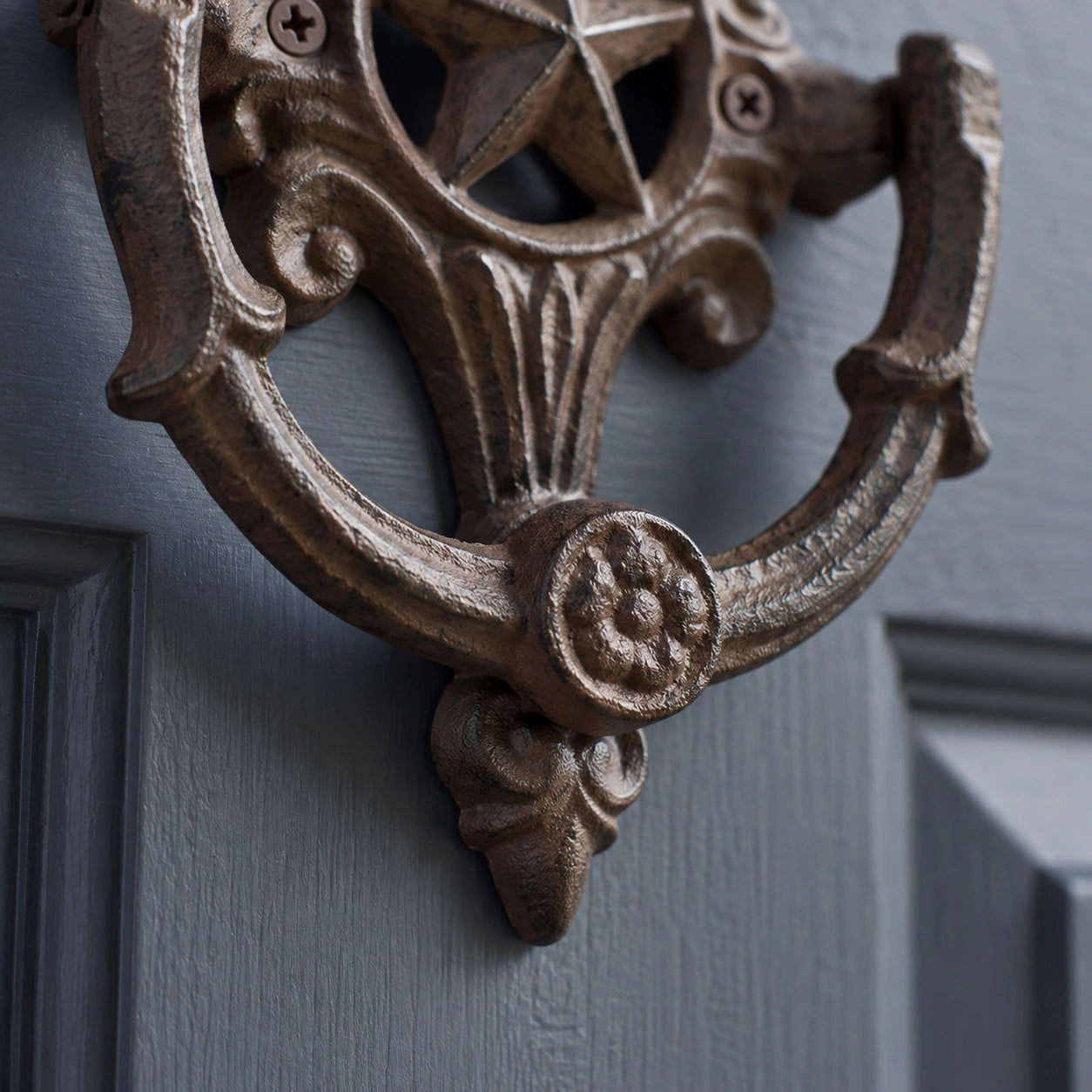 Star Door Knocker, Cast Iron Western Entry Door Hardware, 6" 58800 shot 3