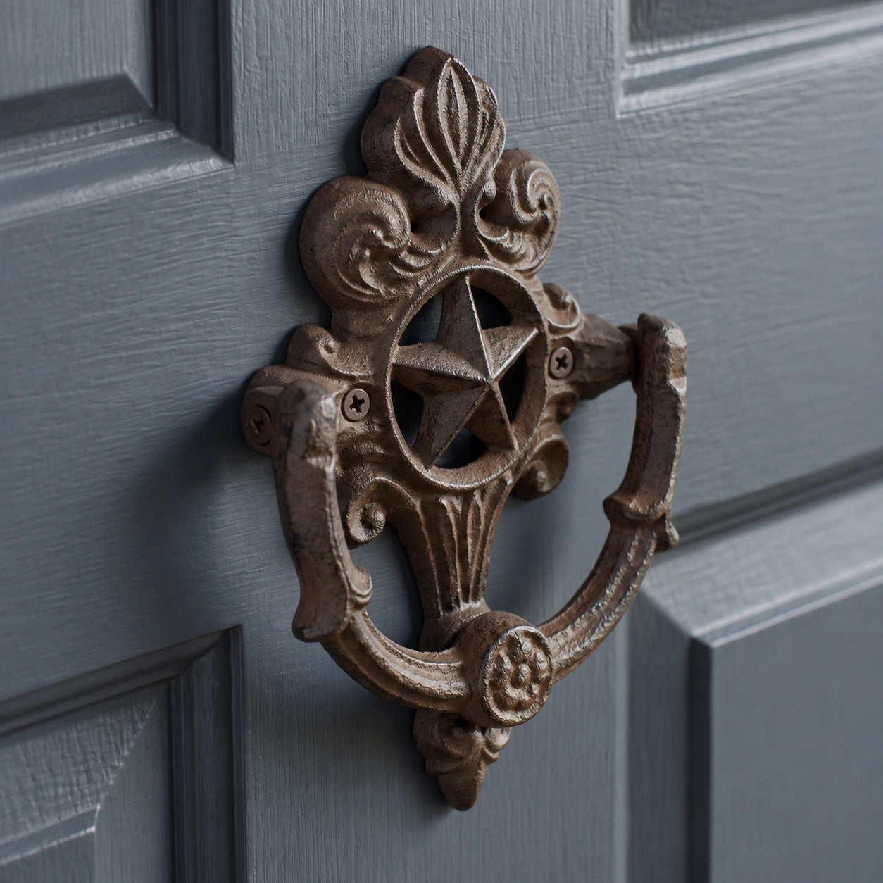 Star Door Knocker, Cast Iron Western Entry Door Hardware, 6" 58800 shot 4