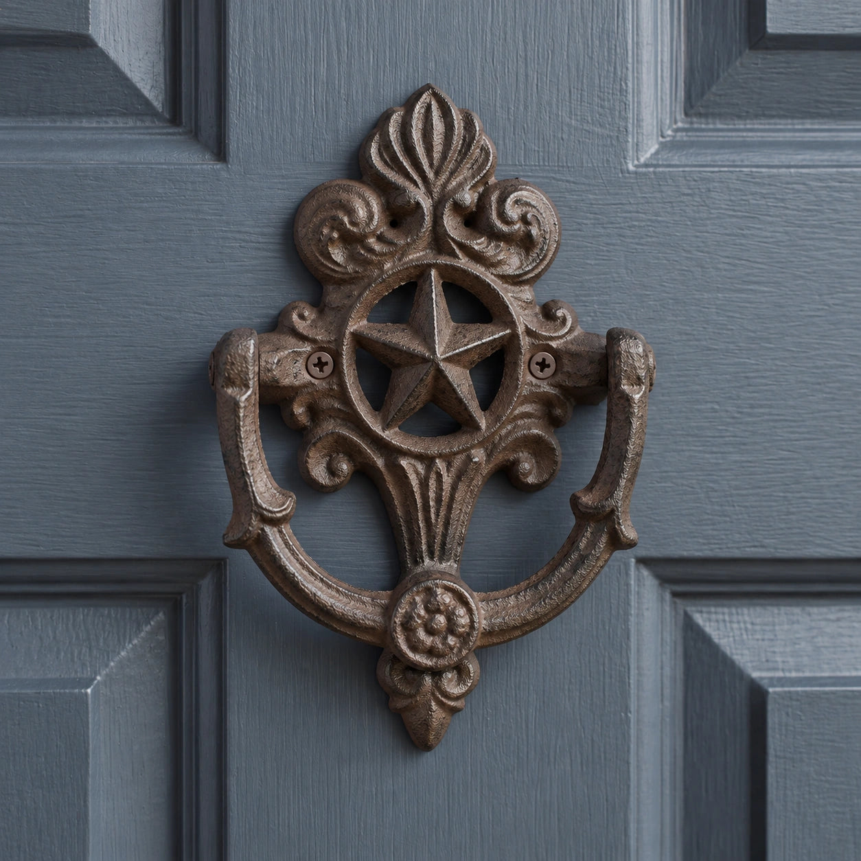 Star Door Knocker, Cast Iron Western Entry Door Hardware, 6" 58800 shot 5