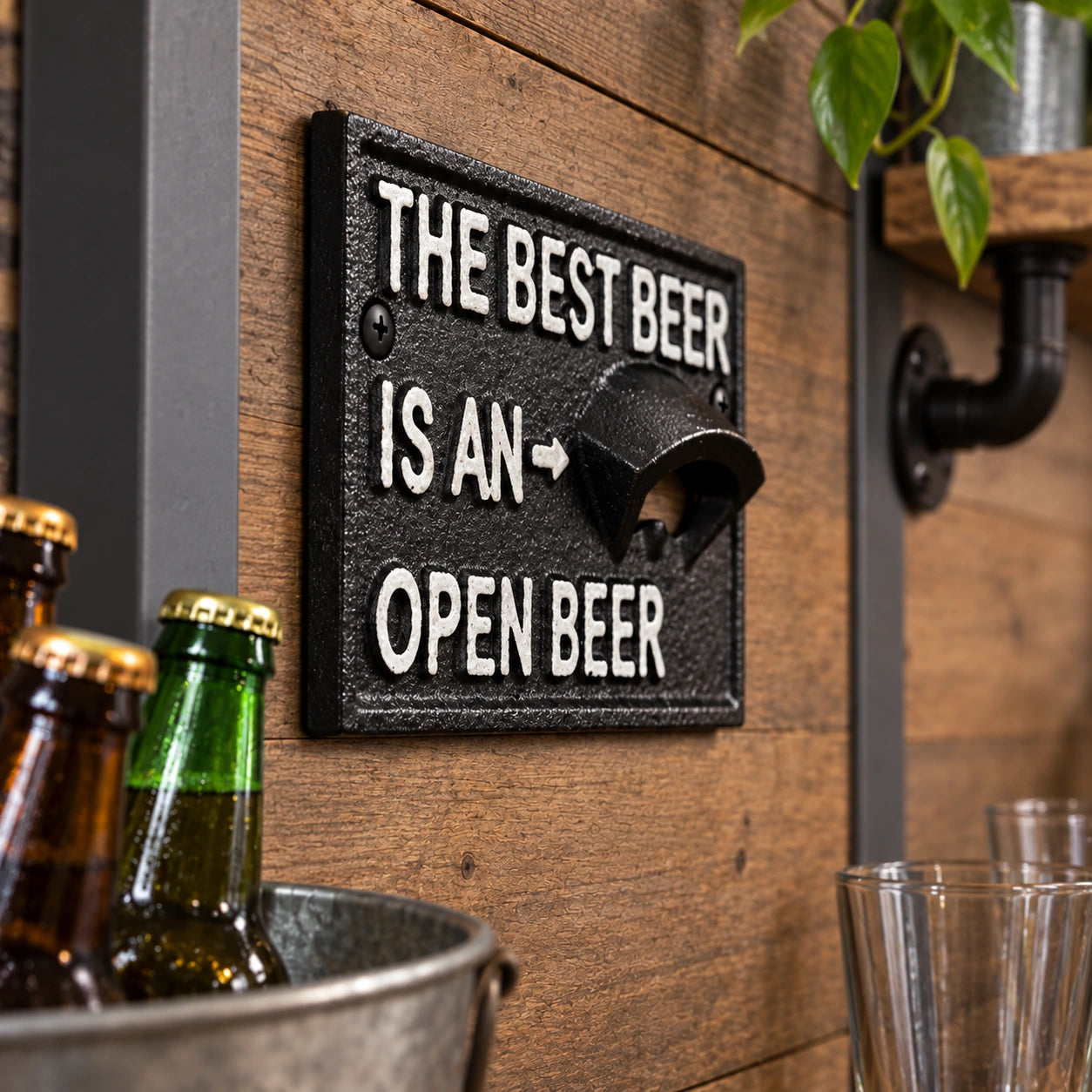 The Best Beer Wall Bottle Opener, Cast Iron Home Bar Sign, 5.4" 58805 shot 4