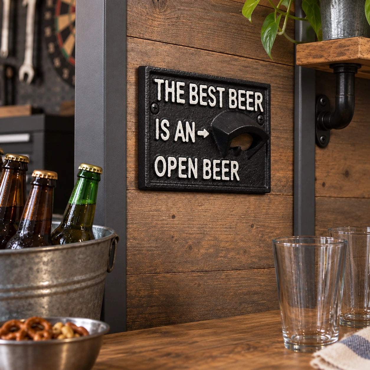 The Best Beer Wall Bottle Opener, Cast Iron Home Bar Sign, 5.4" 58805 shot 1