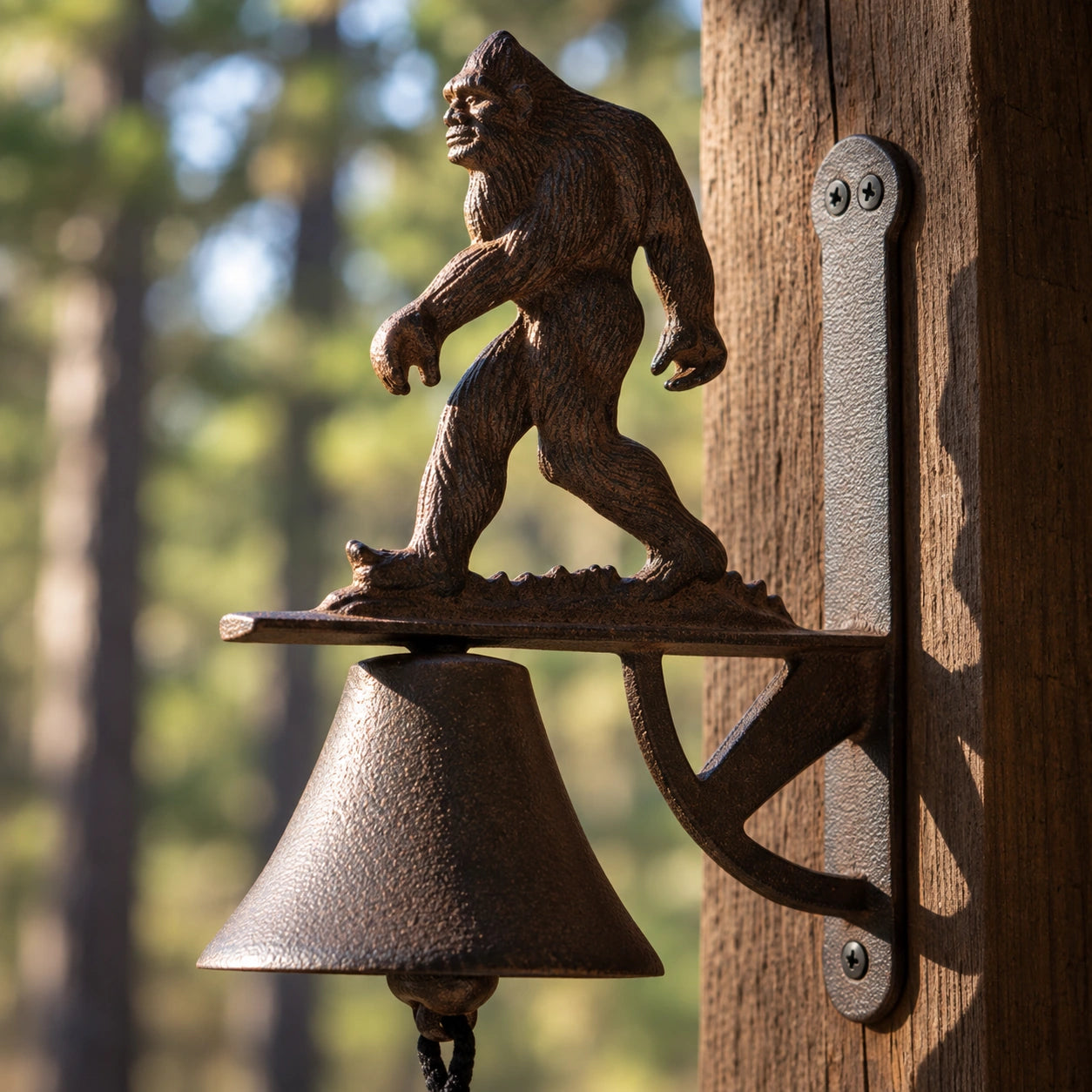 Bigfoot Doorbell, Rustic Cast Iron Sasquatch Porch Bell, 12.8" 58900 shot 1
