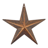 Five-point cast iron star with textured copper-bronze finish and mounting hole
