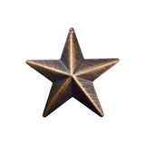 Single brushed bronze barn star with dimensional cast iron finish and mounting hole detail