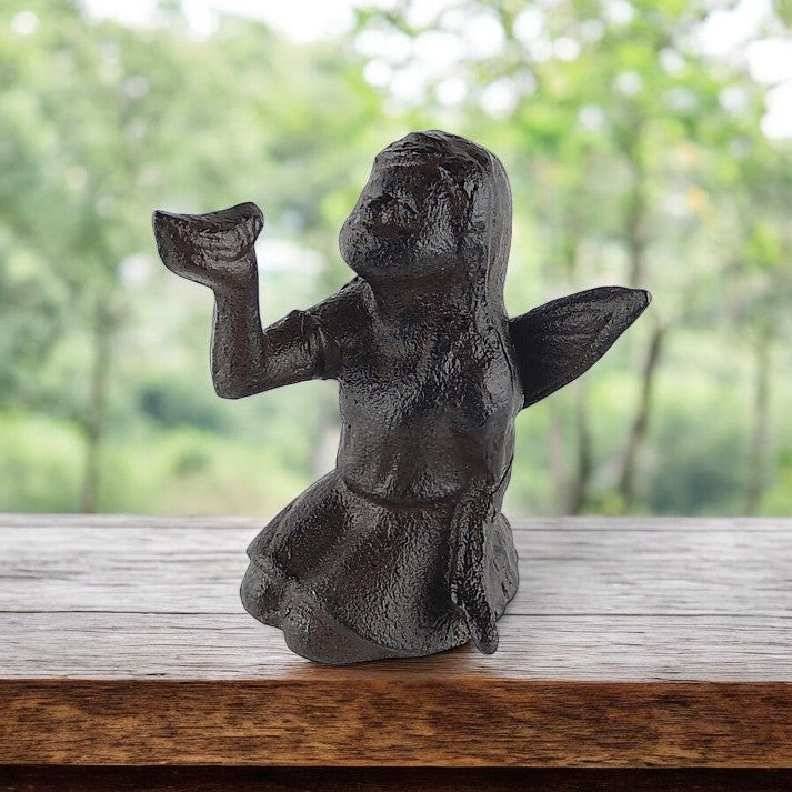 Mystical Cast Iron Garden Fairy Statue