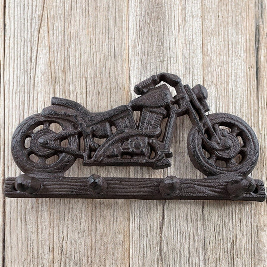 Road Warrior Cast Iron Motorcycle Hook - Bold Garage Decor