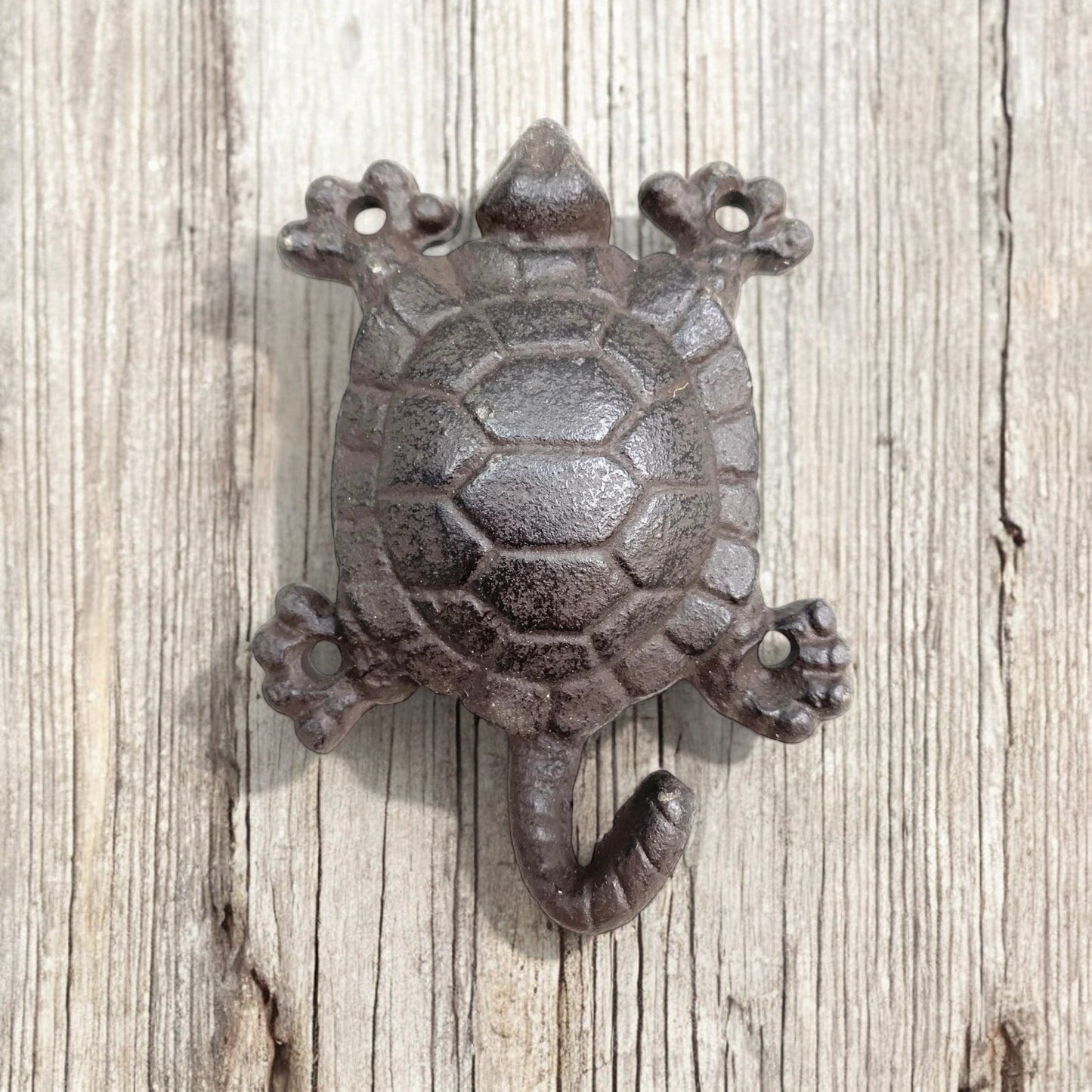 Seaside Cast Iron Turtle Hook - Nautical Marine Wall Accessory