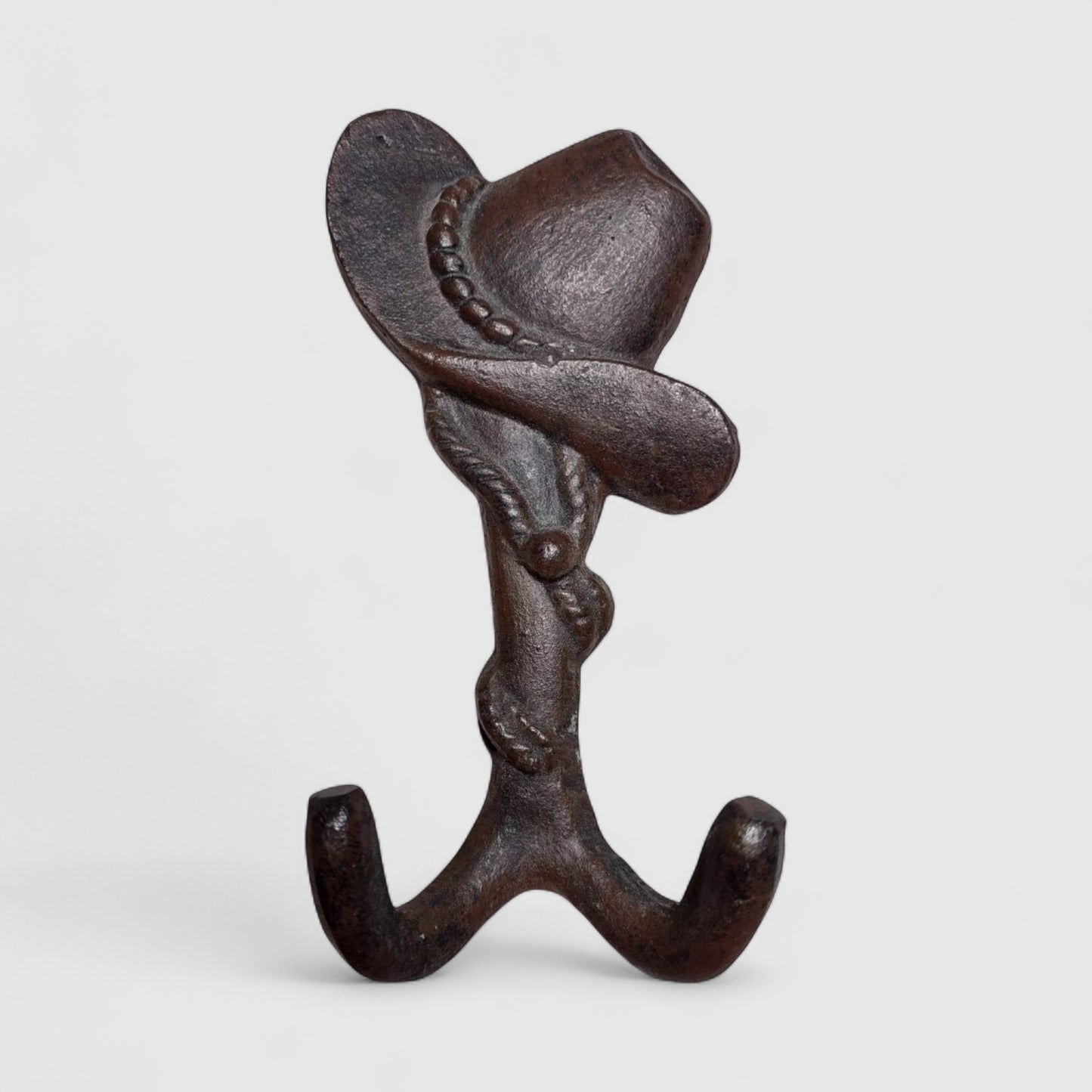 Playful Cast Iron Hat with Hooks - Country Western Wall Rack