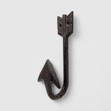 Frontier-Inspired Cast Iron Arrow Head Hook - Rustic Wall Organizer