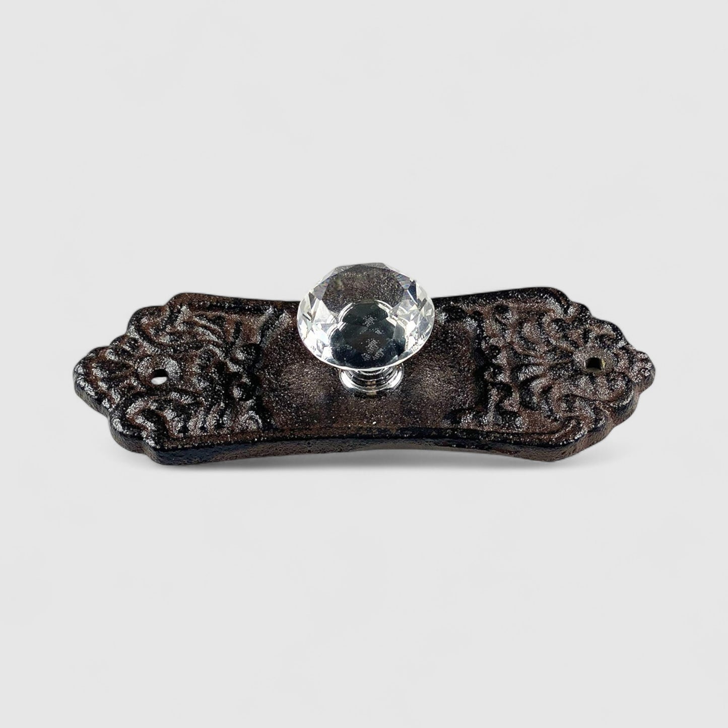 Sparkling Cast Iron Crystal Drawer Pull, Vintage Glam Cabinet Knob