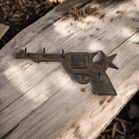 Western Cast Iron Gun Hooks with Star – Unique Frontier Decor