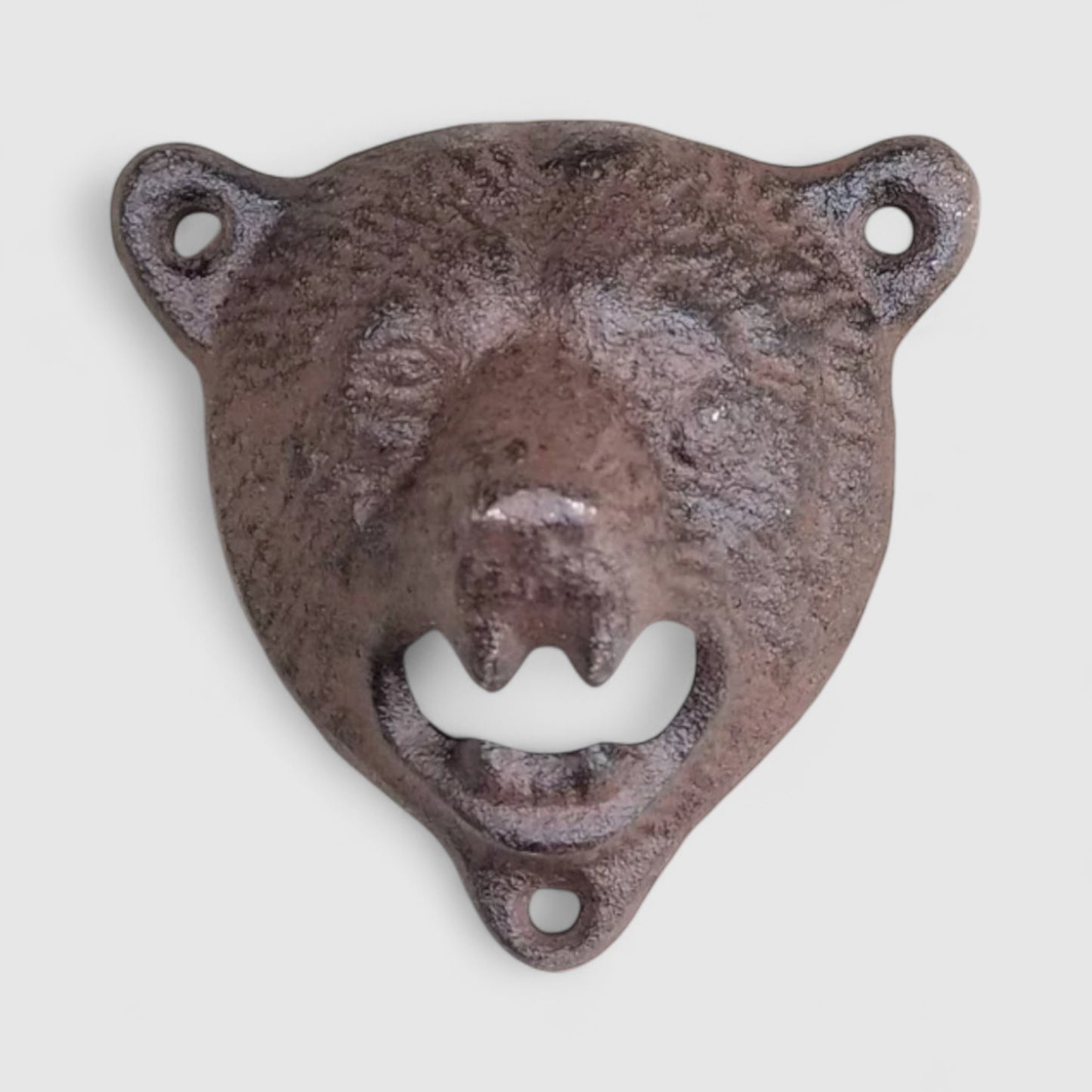 Rustic Cast Iron Bear Bottle Opener, Lodge-Style Bar Accessory