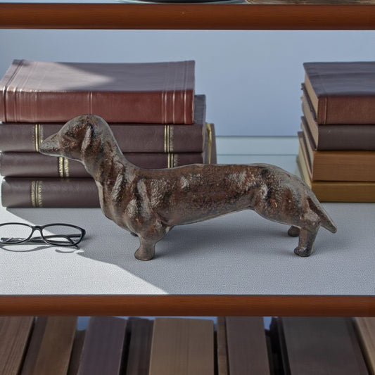 Charming Cast Iron Small Dog Figurine, Rustic Farmhouse Decor Accent