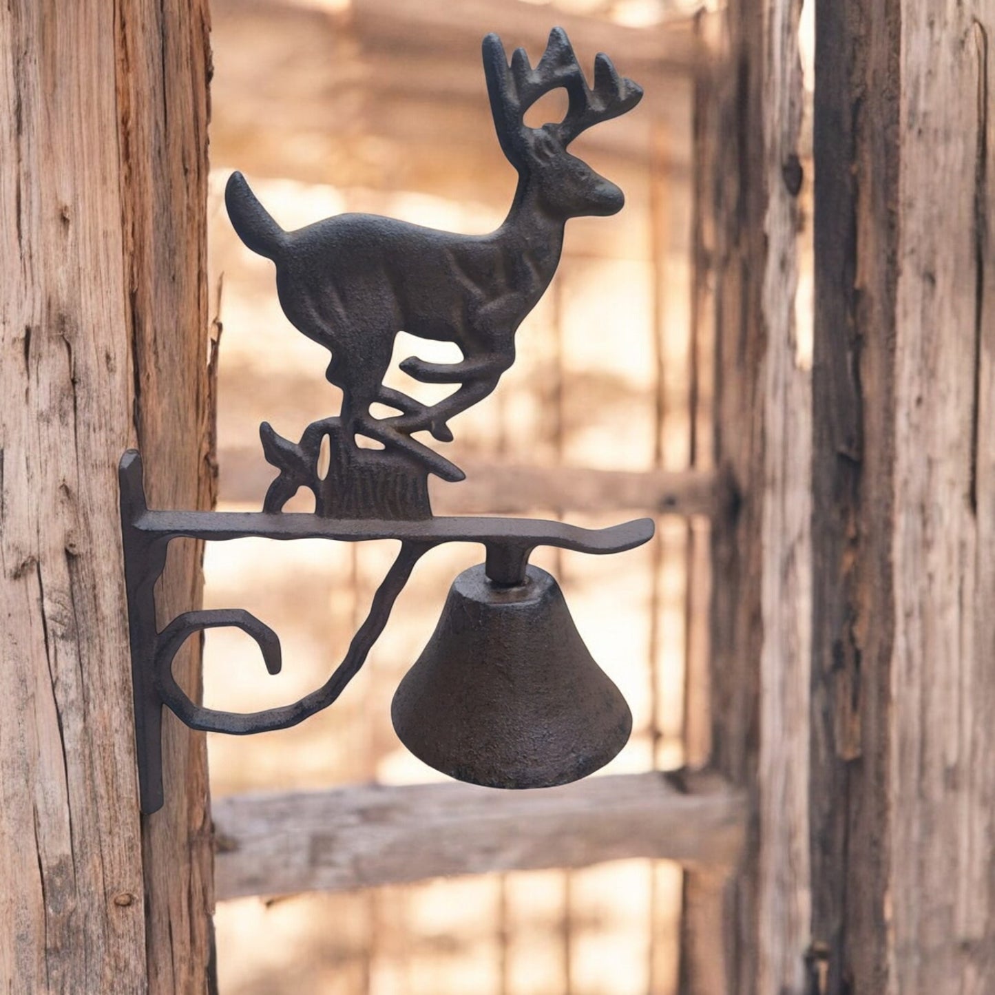 Cast Iron Deer Door Bell - Rustic Woodland Entry Chime