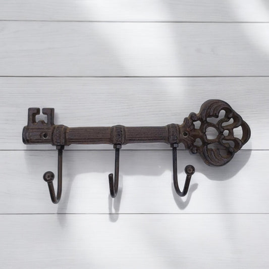 Antique-Style Cast Iron Key Hook Rack – Vintage Wall Organizer