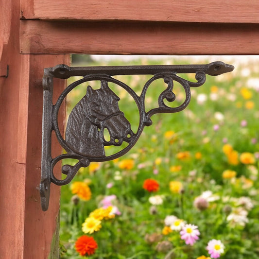 Vintage Cast Iron Horse Head Shelf Bracket - Equestrian Home Accent