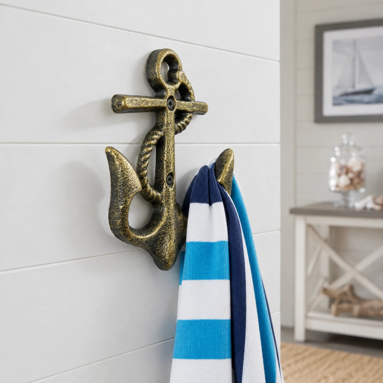 Anchor Wall Hook, Bronze Cast Iron Nautical for Coats, Keys or Towels, 5.4" GB58022 shot 4