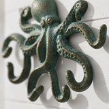 Octopus Wall Hook, Green Bronze Cast Iron for Coats, Keys or Towels, 9.7" GB58024 shot 2