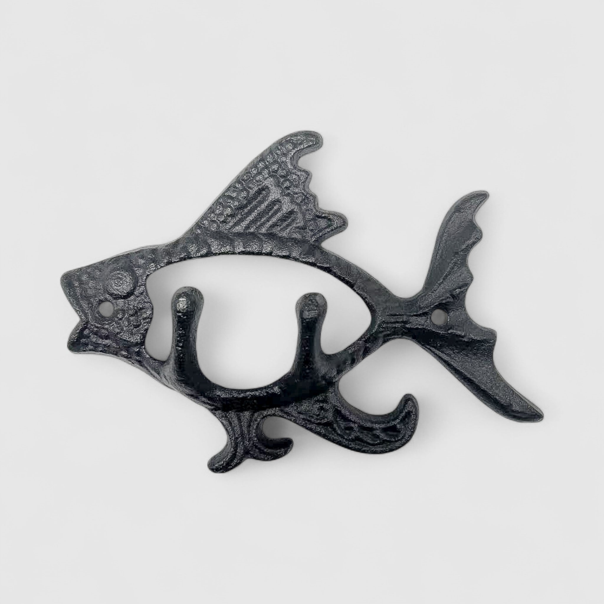 Fish Hook, Cast Iron Nautical Wall Decor Hook