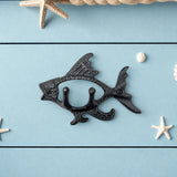 Fish Wall Hook, Black Cast Iron Nautical for Coats, Keys or Hats, 6.7" GB58025 shot 1