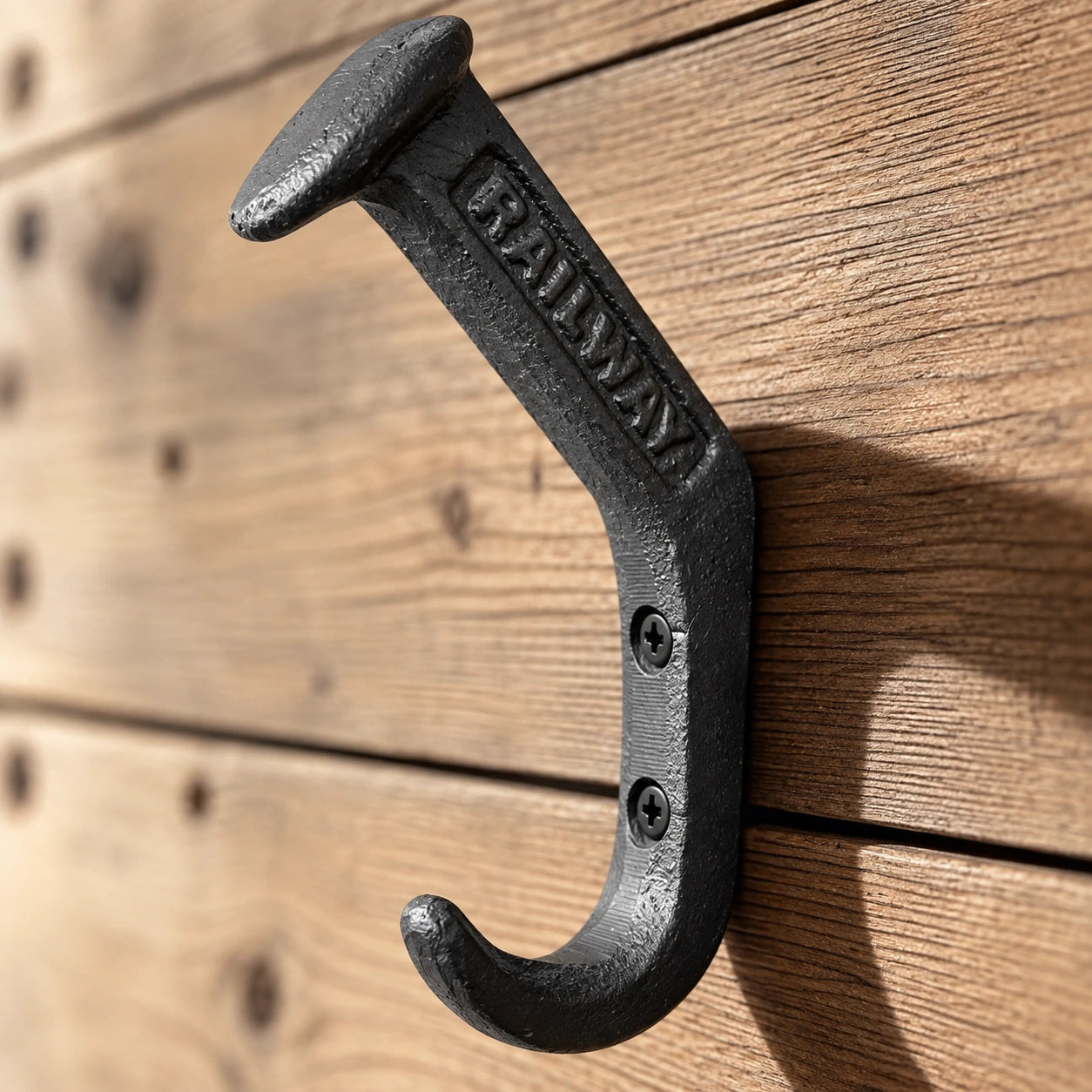 Railroad Spike Wall Hook, Cast Iron Rustic Industrial for Coats or Hats, 4.3" GB58026 shot 4