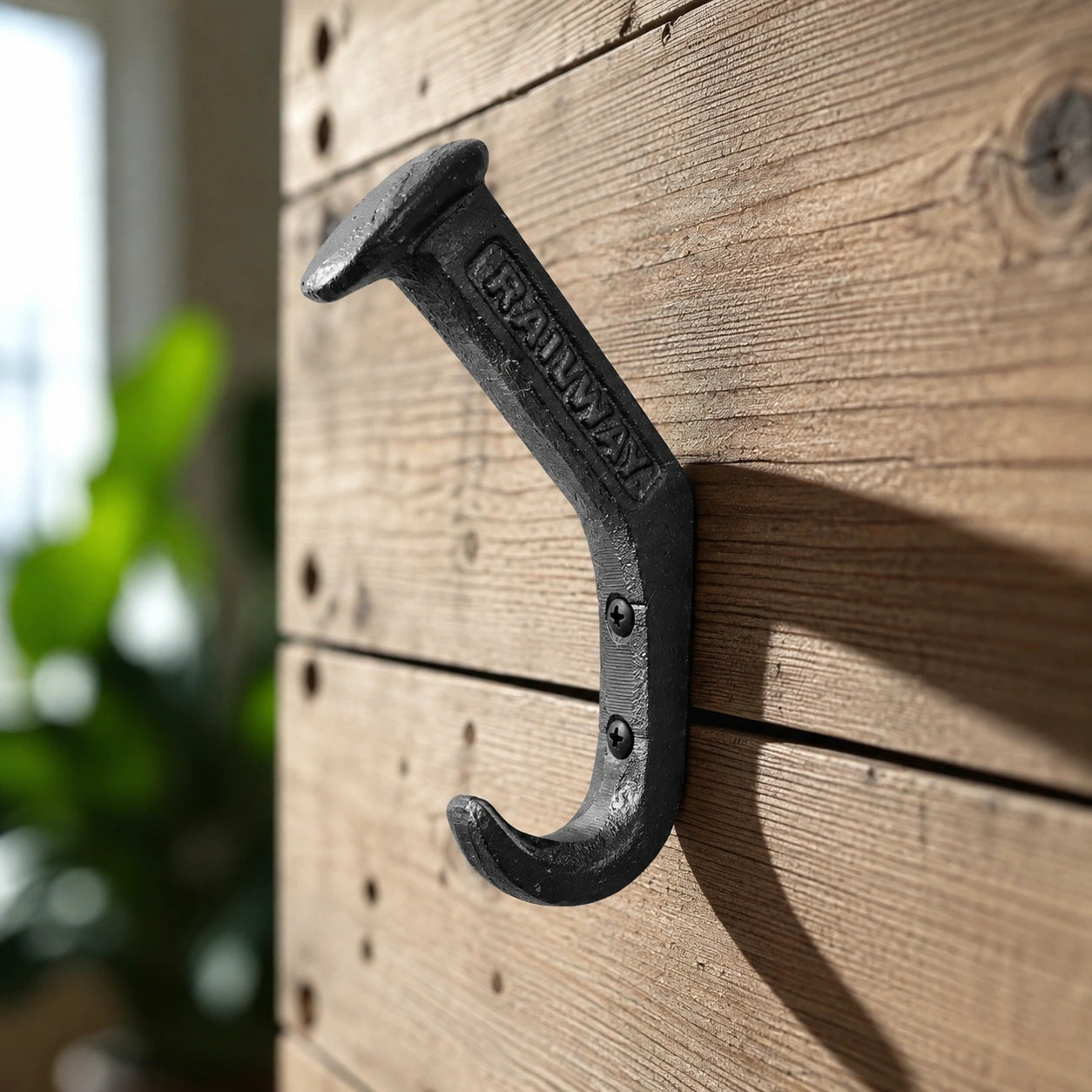 Railroad Spike Wall Hook, Cast Iron Rustic Industrial for Coats or Hats, 4.3" GB58026 shot 1