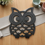 Owl Trivet and Pot Holder, Black Cast Iron for Farmhouse Kitchen, 7.9" GB58029 shot 4