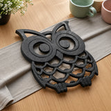 Owl Trivet and Pot Holder, Black Cast Iron for Farmhouse Kitchen, 7.9" GB58029 shot 1