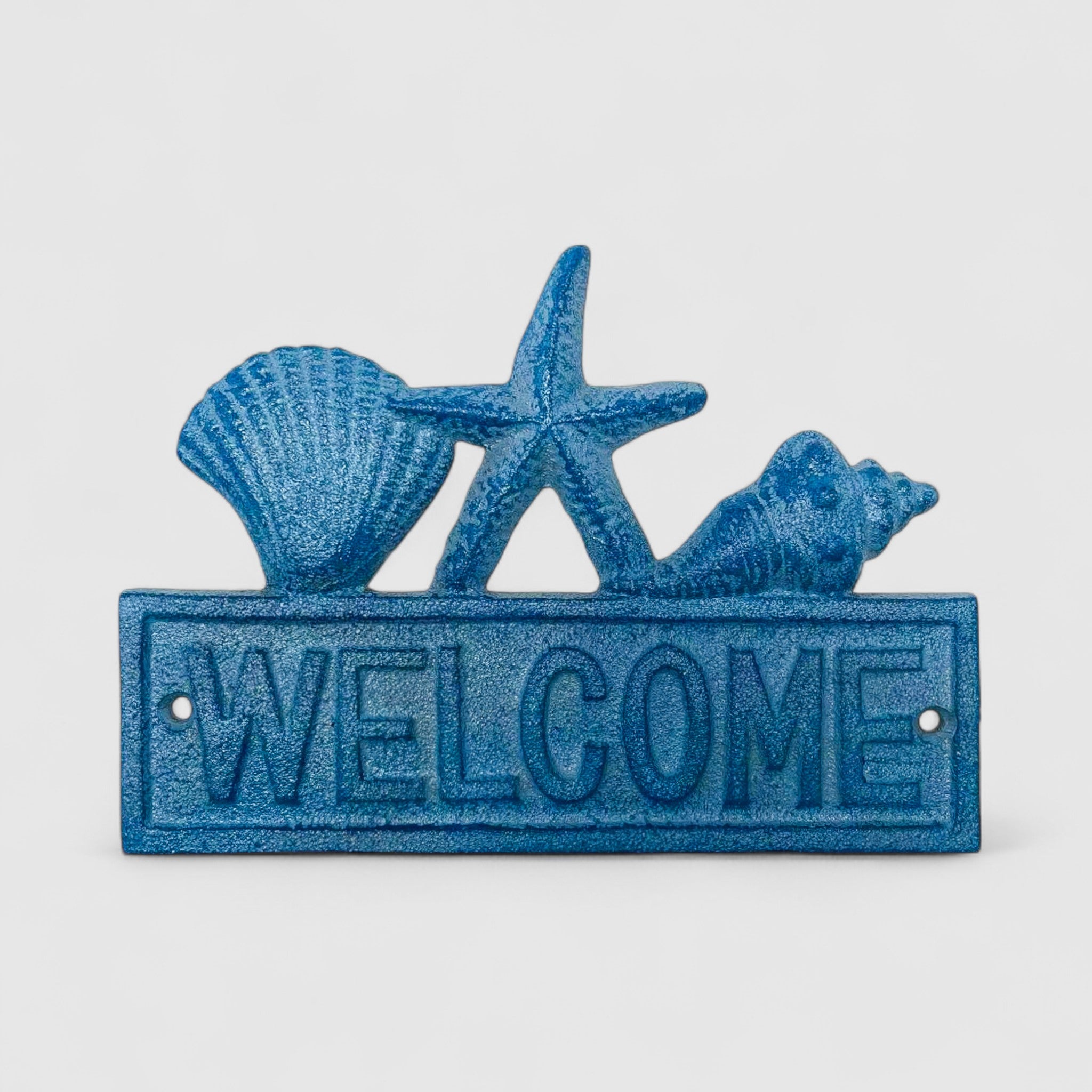 Coastal Welcome Sign, Cast Iron Beach Wall Decor