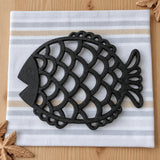 Fish Trivet and Pot Holder, Black Cast Iron for Coastal Kitchen, 7.7" GB58030 shot 4