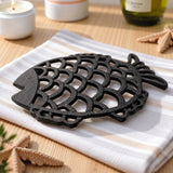 Fish Trivet and Pot Holder, Black Cast Iron for Coastal Kitchen, 7.7" GB58030 shot 5