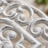 Heart Trivet and Pot Holder, Distressed White Cast Iron, 8.1" GB58031 shot 2