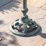Pedestal Bird Bath with Bird, Green Patina Cast Iron Garden Decor, 15.5" GB78001 shot 3