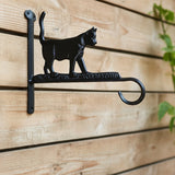 Cat Plant Hanger Cast Iron Wall Bracket Outdoor Decor