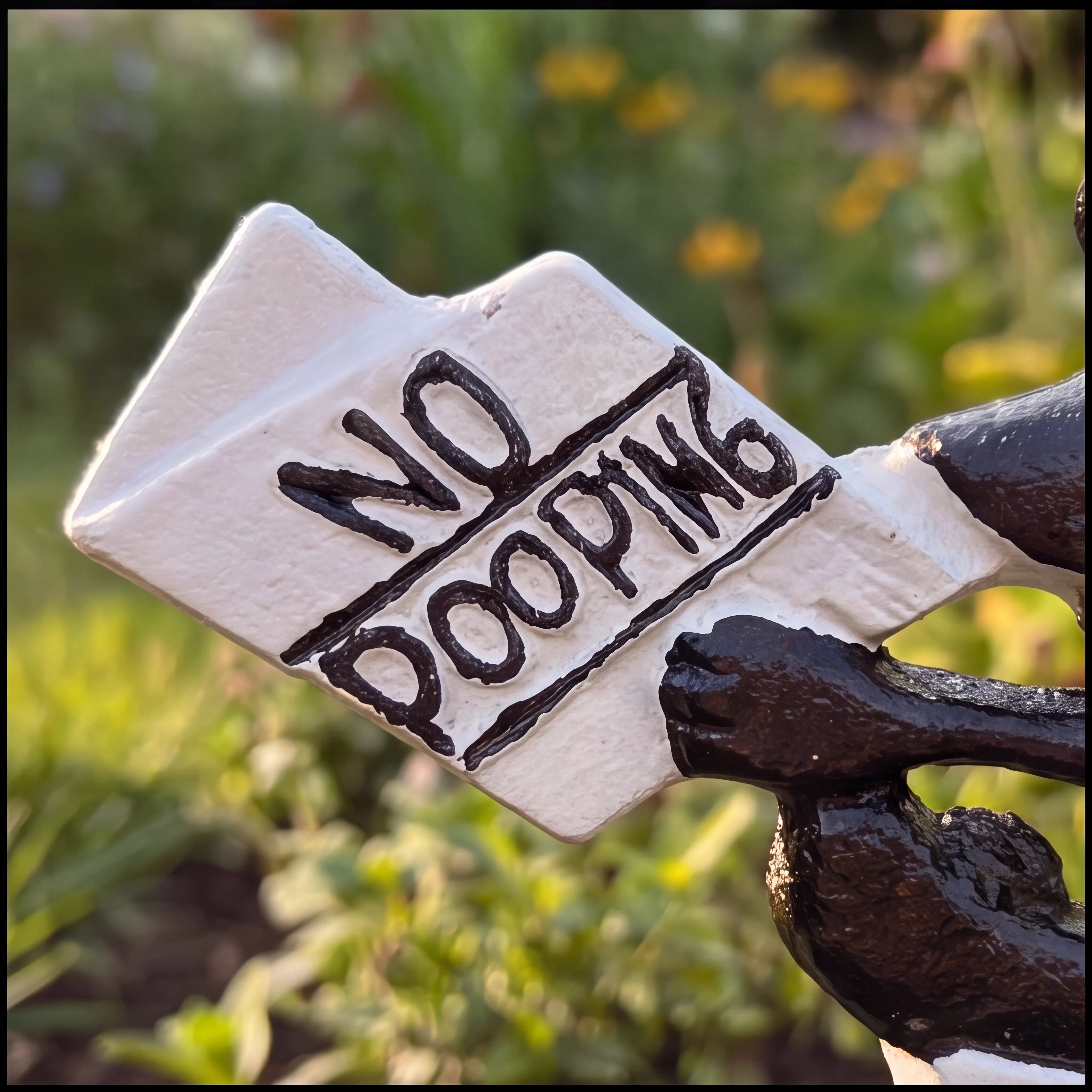 "No Pooping" Dog Yard Sign, Cast Iron Garden Stake for Lawn or Garden, 11.8" GB78005 shot 2
