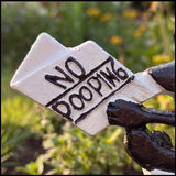 "No Pooping" Dog Yard Sign, Cast Iron Garden Stake for Lawn or Garden, 11.8" GB78005 shot 2