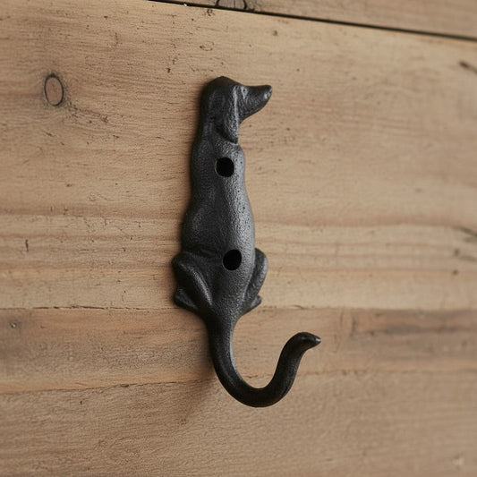 Dog Tail Wall Hook Cast Iron Rustic Home Decor