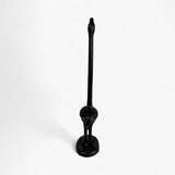 Cast iron flamingo toilet paper holder front view showing textured feather detail