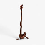 Cast iron frog paper towel holder weathered copper lying down position