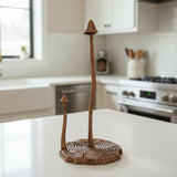 Mushroom Paper Towel Holder Rustic Cast Iron Kitchen Decor