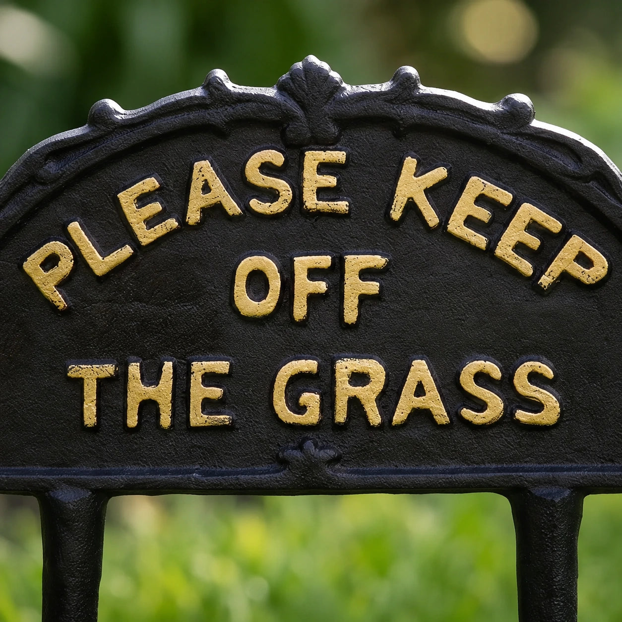 "Please Keep Off the Grass" Cast Iron Garden Stake Sign, 10.3" GB78013 shot 3