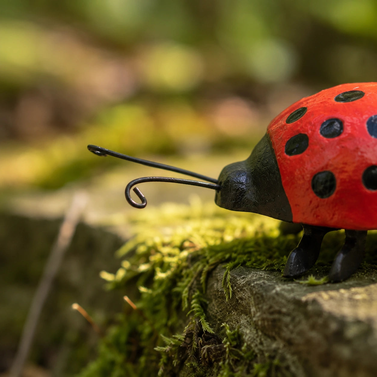 Ladybug Garden Statue and Paperweight, Red Cast Iron Shelf or Desk Decor, 4.8" GB78015 shot 2
