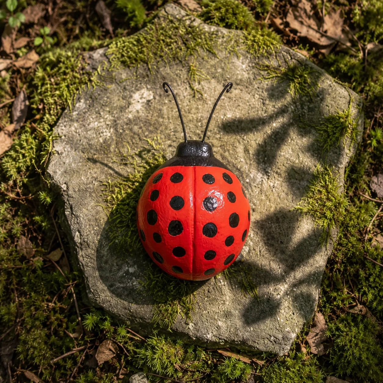 Ladybug Garden Statue and Paperweight, Red Cast Iron Shelf or Desk Decor, 4.8" GB78015 shot 6