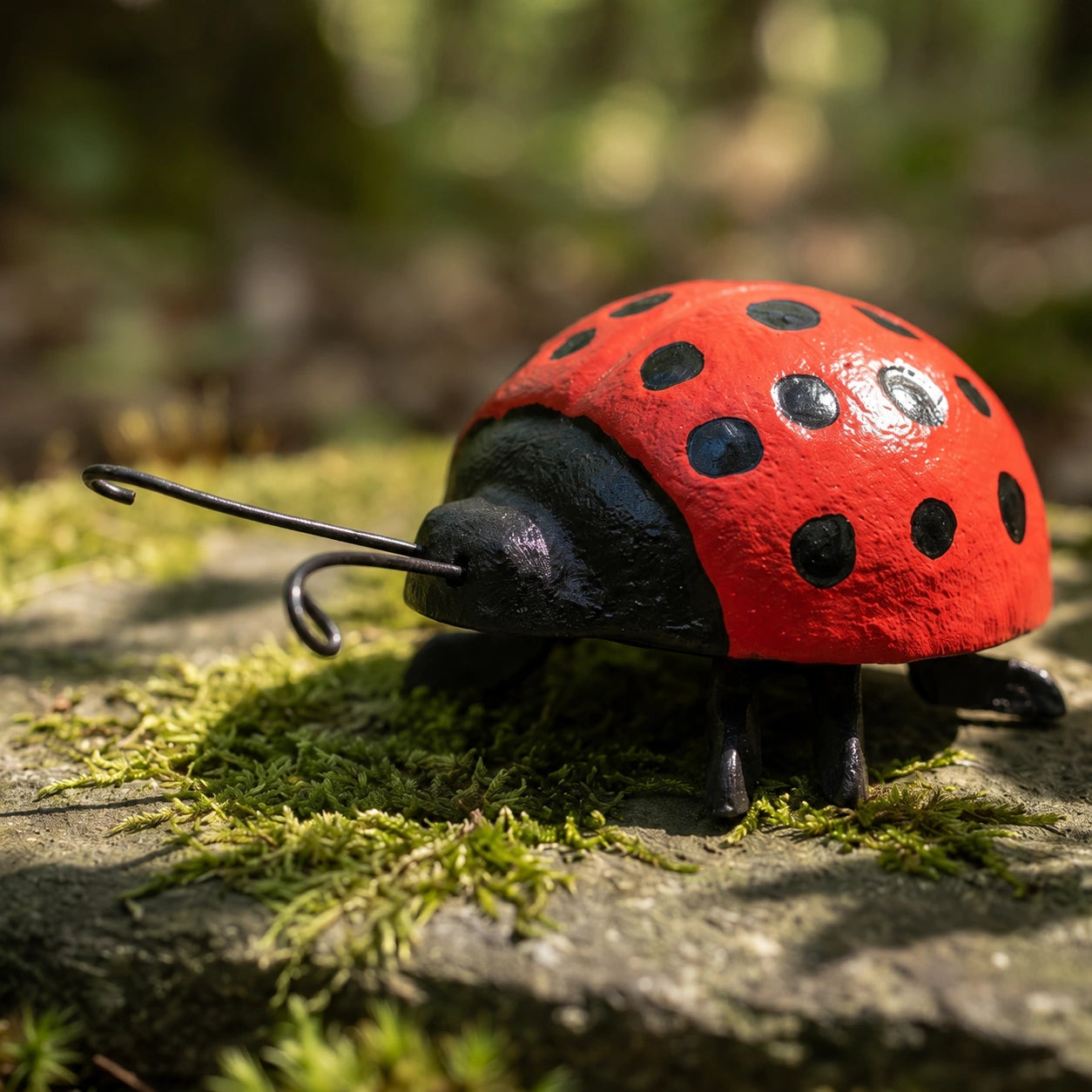 Ladybug Garden Statue and Paperweight, Red Cast Iron Shelf or Desk Decor, 4.8" GB78015 shot 1