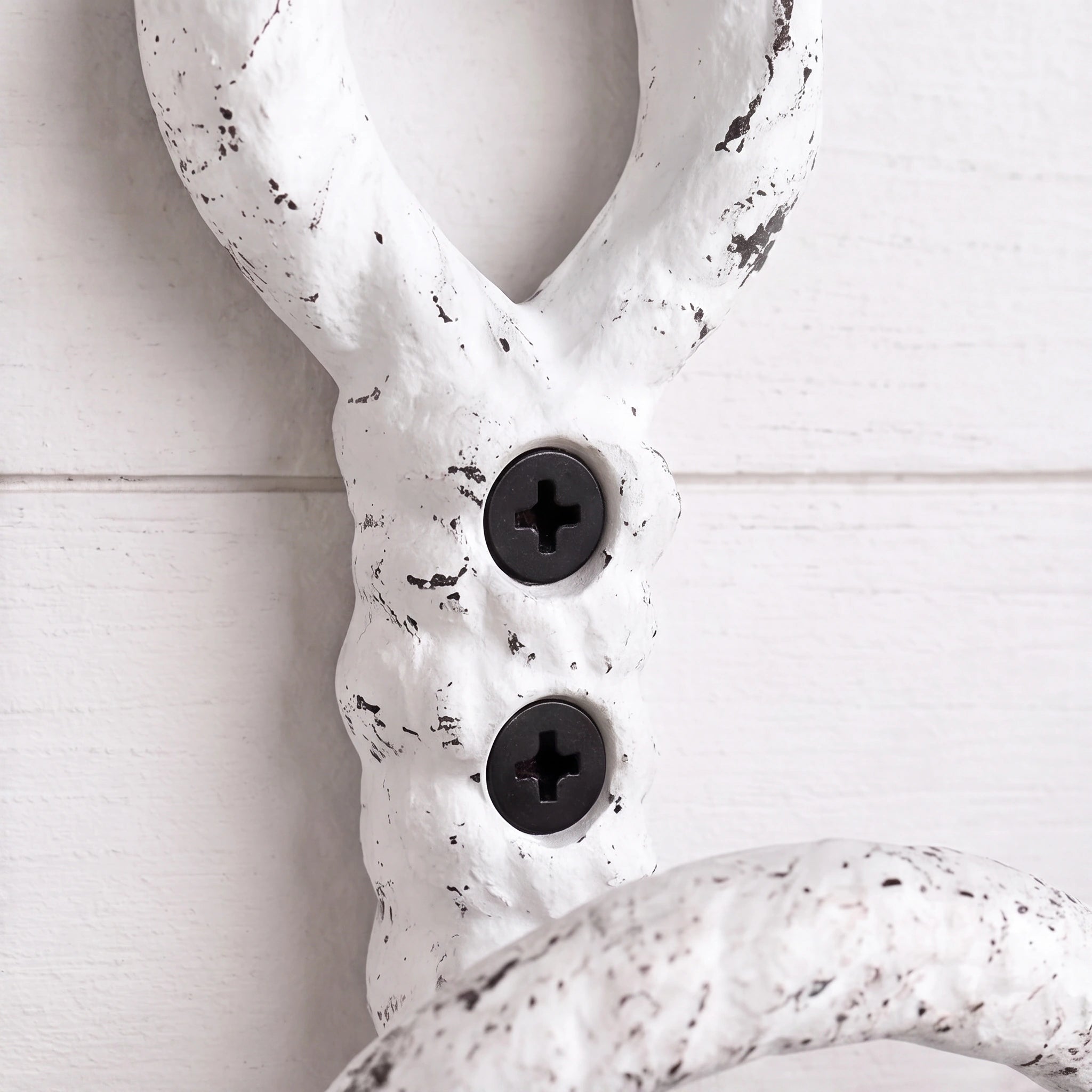 Nautical Rope Wall Hooks, Cast Iron Set of 2, White and Copper, 4.8" GB78016AB shot 3