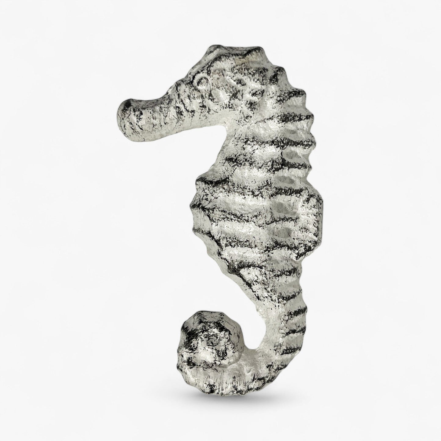 Distressed White Seahorse Drawer Pull, Coastal Cabinet Knob