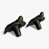 Sea turtle drawer pull side profile showing gold distressed metal finish and stem detail