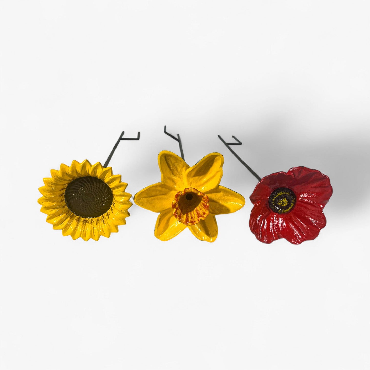 Daffodil Flower Garden Stake Bird Feeder Cast Iron Decor